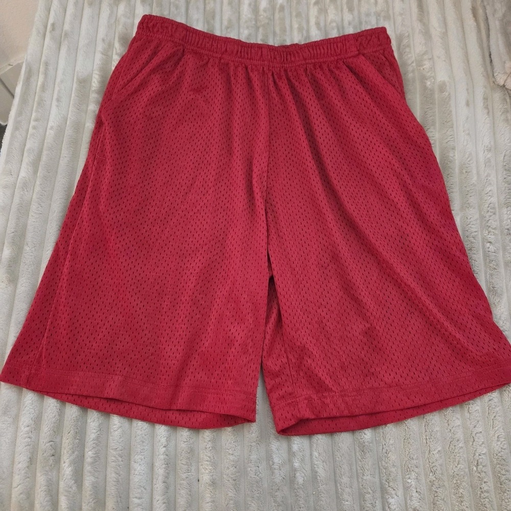 Mens Pro 5 Super Heavy Red Mesh Basketball Shorts Size Large